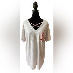 Greathe: Mixed Pattern Polka Dot & Striped Blouse